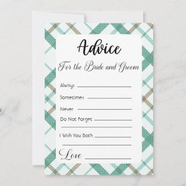 Advice For The Bride and Groom Green Plaid Invitations
