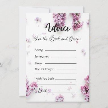 Advice For The Bride and Groom Lavender Flowers Invitations