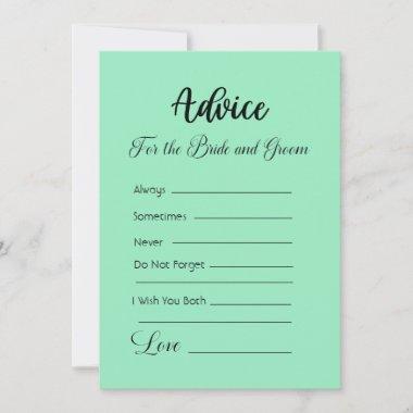 Advice For The Bride and Groom Mint Green Invitations