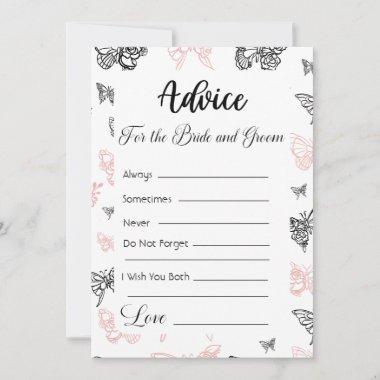 Advice For The Bride and Groom Modern Butterflies Invitations
