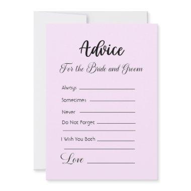 Advice For The Bride and Groom Pale Purple