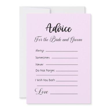 Advice For The Bride and Groom Pale Purple Invitations