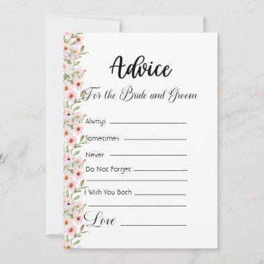 Advice For The Bride and Groom Pink Flowers Invitations