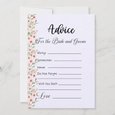 Advice For The Bride and Groom Pink Flowers Invitations