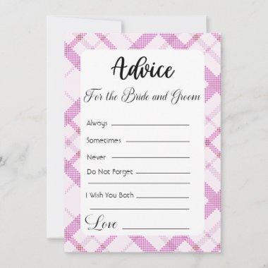 Advice For The Bride and Groom Purple Plaid Invitations
