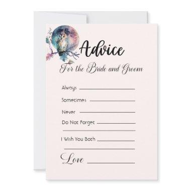 Advice For The Bride and Groom Rainbow Owl Cream Invitations