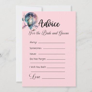 Advice For The Bride and Groom Rainbow Owl Pink Invitations