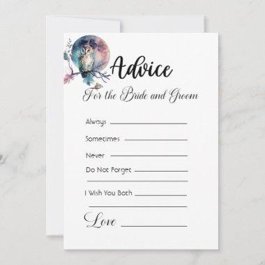 Advice For The Bride and Groom Rainbow Owl White Invitations