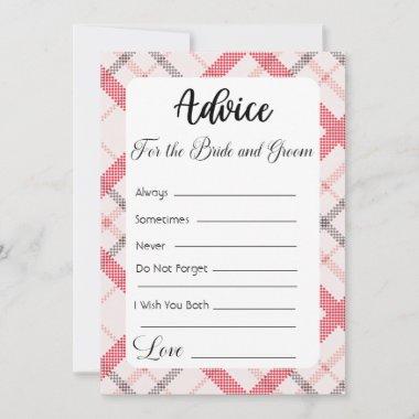 Advice For The Bride and Groom Red Plaid Invitations