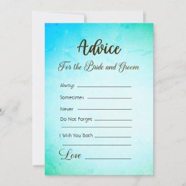 Advice For The Bride and Groom Teal Green Ombre Invitations