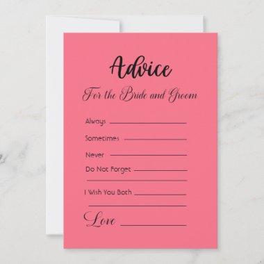 Advice For The Bride and Groom Watermelon Pink Invitations