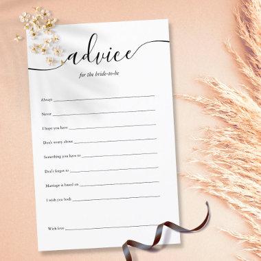 Advice For The Bride Script Bridal Shower Invitations