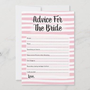 Advice For The Bride Shower Game Pink White
