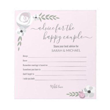 Advice for the happy couple flower  notepad