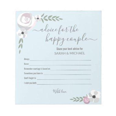 Advice for the happy couple flower  notepad
