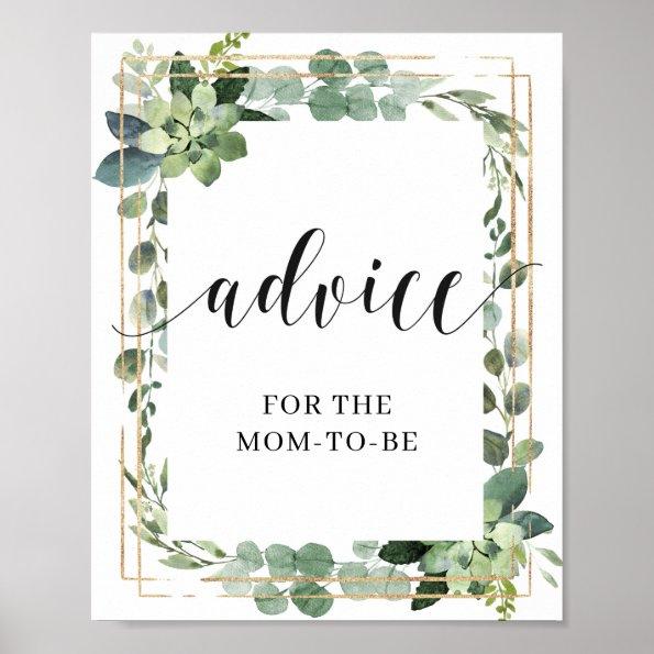 Advice for the mom-to-be sign game succulent