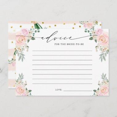 Advice The Bride To Be Champagne Floral Enclosure Invitations