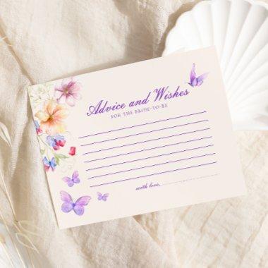 Advice & Wishes Purple Butterflies Bridal Shower Enclosure Invitations