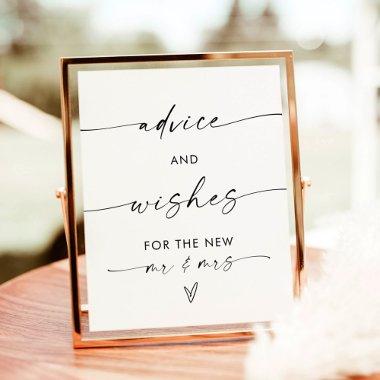 Advice + Wishes Sign, Modern Minimalist Bridal Poster