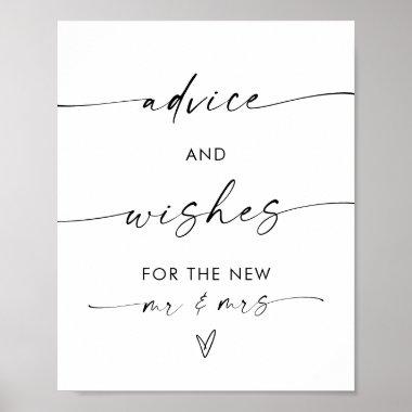 Advice + Wishes Sign, Modern Minimalist Bridal Poster