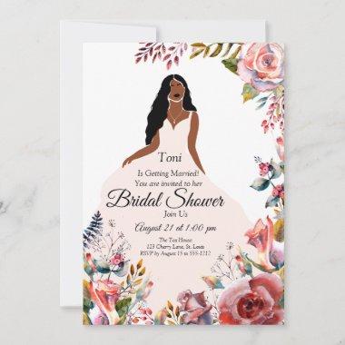 African American Bridal Shower Garden Invitations