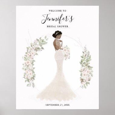 African American Bride Bridal Shower Welcome Sign