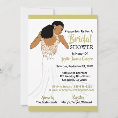 African American Elegant Bridal Shower Invitations