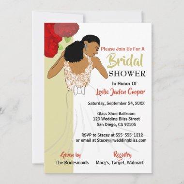 African American Elegant Bridal Shower Invitations