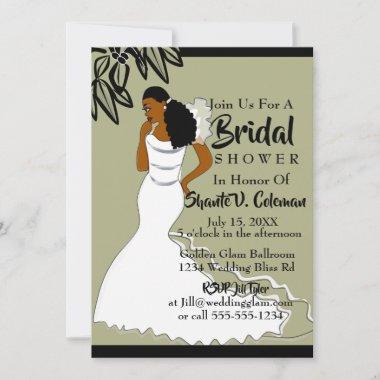 African American Woman Wedding Bridal Shower Invit Invitations