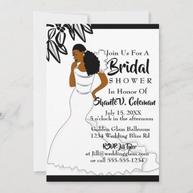 African American Woman Wedding Bridal Shower Invitations