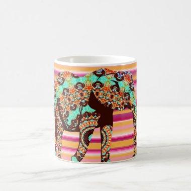 African Colorful Elephant Stripe Mug