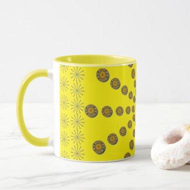 African Cool Sunflower polka dot Art Design Mug
