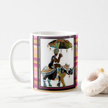 African Women Elephant Stripe Mug