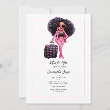 Afro American Miss to Mrs Bridal Shower Invitations