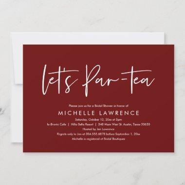 Afternoon Tea Party, Modern Casual Bridal Shower I Invitations