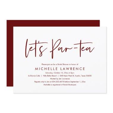 Afternoon Tea Party, Modern Casual Bridal Shower Invitations