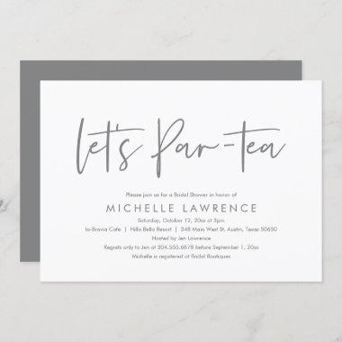 Afternoon Tea Party, Modern Casual Bridal Shower Invitations