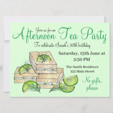 Afternoon Tea Party Shower Cucumber Sandwiches Invitations