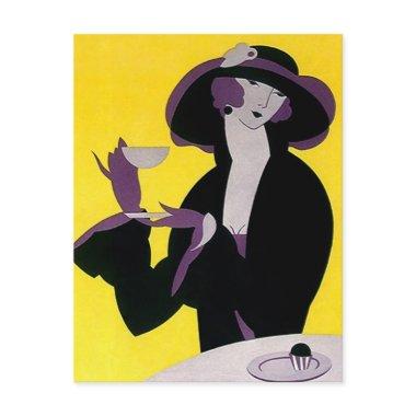 Afternoon Tea Vintage  Art Deco Lady