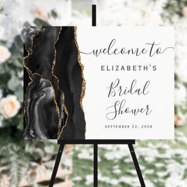 Agate Black Gold Script  Welcome Foam Board