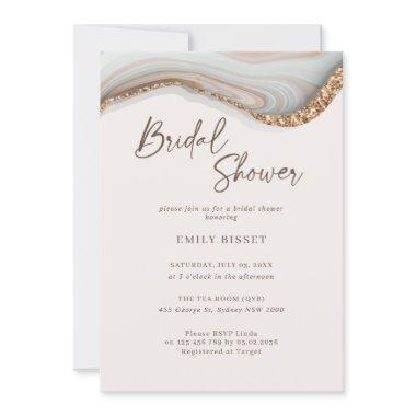 Agate Stone Marble Bridal Shower Invitations