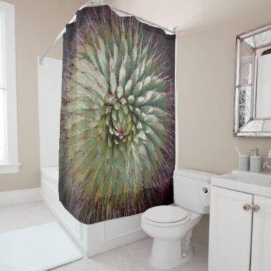 Agave Photo Green Purple Shower Curtain