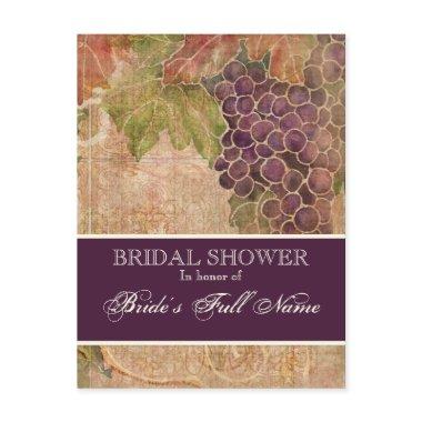 Aged Grape Vineyard Bridal Shower Post Invitations