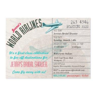 Airline Ticket DestinationBridal Shower Invitations