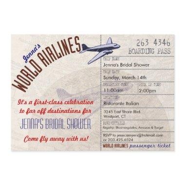 Airline Ticket DestinationBridal Shower Invitations