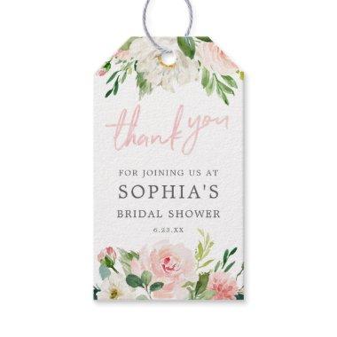 Airy Blush Floral Bridal Shower Favor Tags