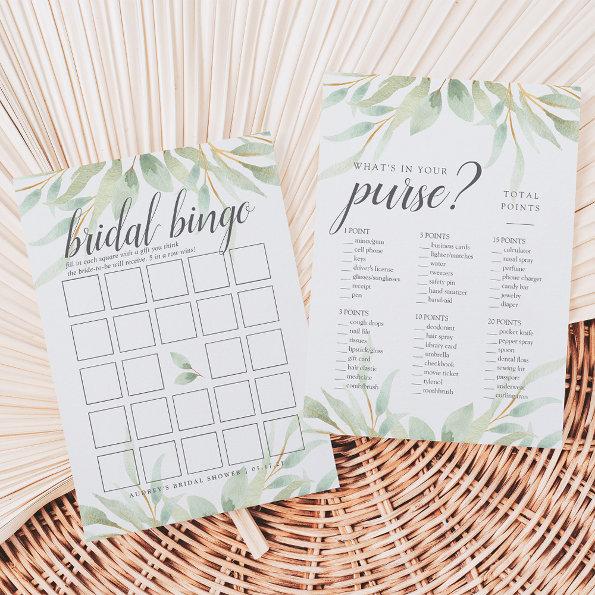 Airy Botanical Double-Sided Bridal Shower Game Invitations