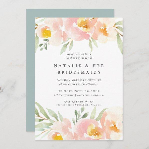 Airy Floral Bridesmaids Luncheon Invitations