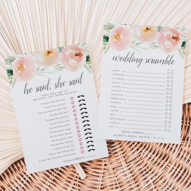 Airy Floral Double-Sided Bridal Shower Game