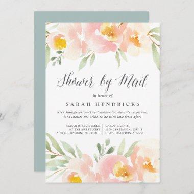 Airy Floral Virtual Baby or Bridal Shower By Mail Invitations